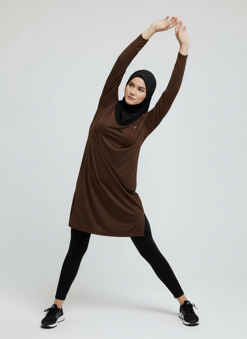 Origin Modest Dress (Chocolate)